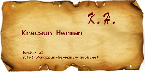 Kracsun Herman névjegykártya